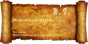 Modrovics Vitus névjegykártya